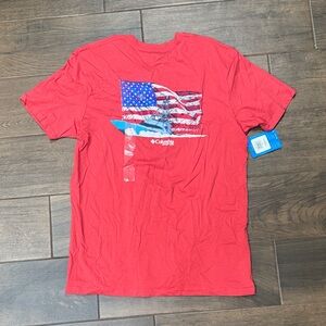 Columbia Men's Red American Flag Tee